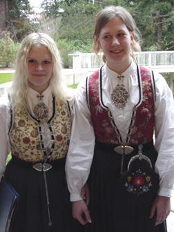 Lisa (at right) with singing partner